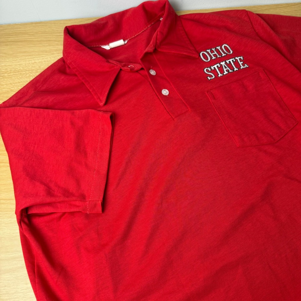 Vintage‎ Mens Whang 70s-80s Ohio State Polo XL NCAA Collegiate Gameday Tailgate